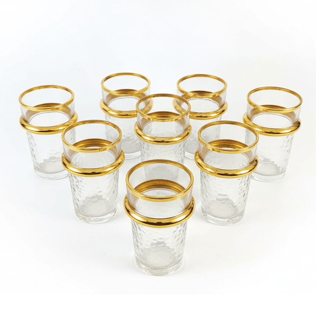 Alpha55 Set de 12 Verres à Thé Bou9 – Motif Craquelé
