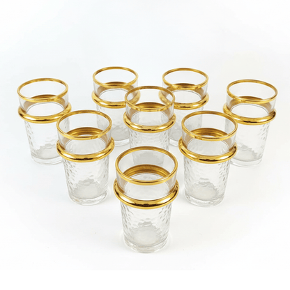 Alpha55 Set de 12 Verres à Thé Bou9 – Motif Craquelé
