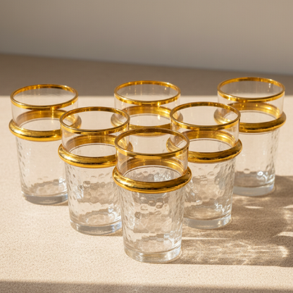 Alpha55 Set de 12 Verres à Thé Bou9 – Motif Craquelé