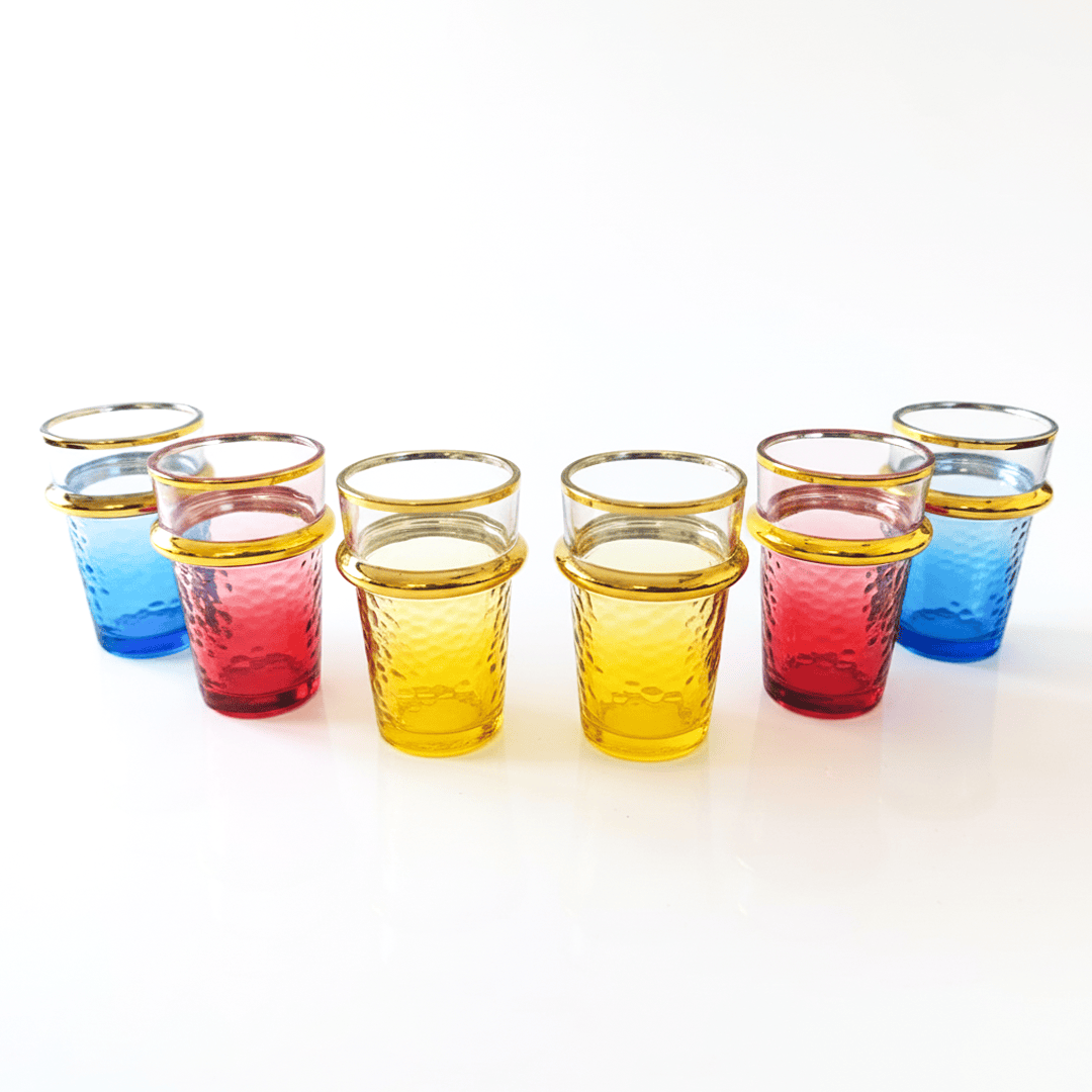 Alpha55 Set de 12 Verres à Thé Bou9 – Motif Craquelé Élégant