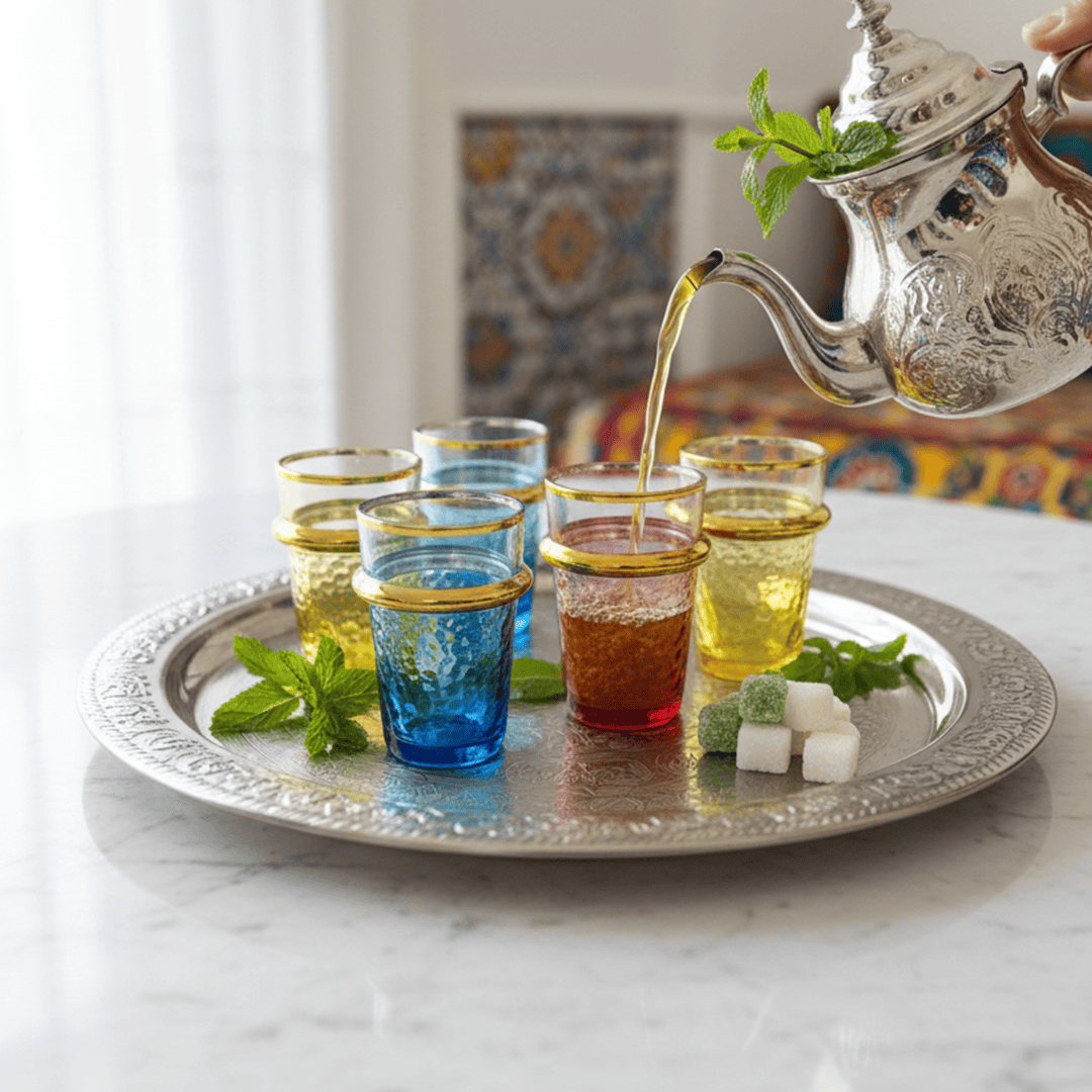 Alpha55 Set de 12 Verres à Thé Bou9 – Motif Craquelé Élégant