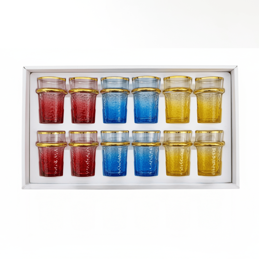 Alpha55 Set de 12 Verres à Thé Bou9 – Motif Craquelé Élégant