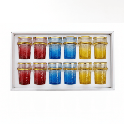 Alpha55 Set de 12 Verres à Thé Bou9 – Motif Craquelé Élégant