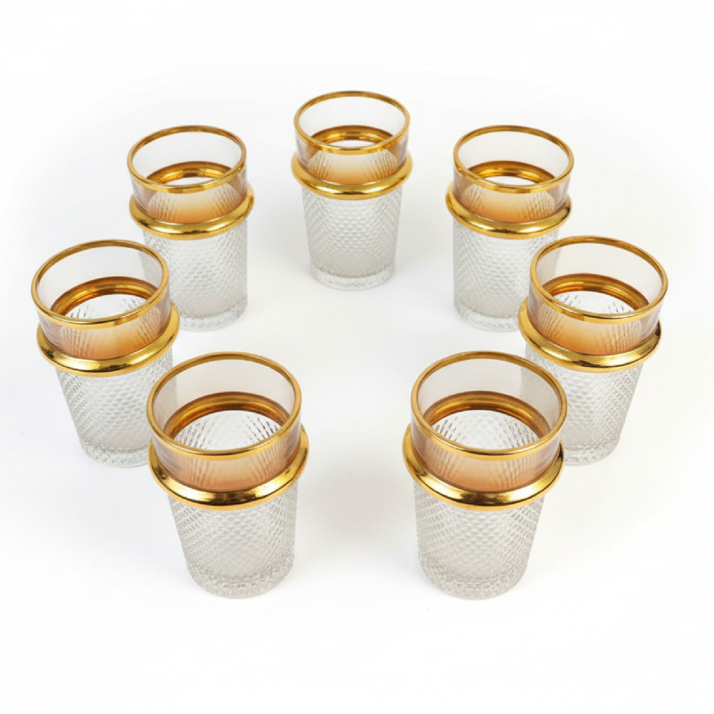 Alpha55 Set de 12 Verres à Thé Bou9 – Motif Diamant
