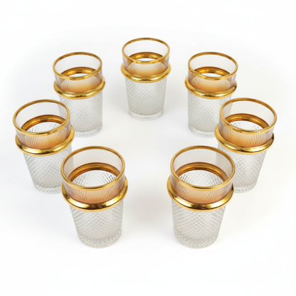 Alpha55 Set de 12 Verres à Thé Bou9 – Motif Diamant