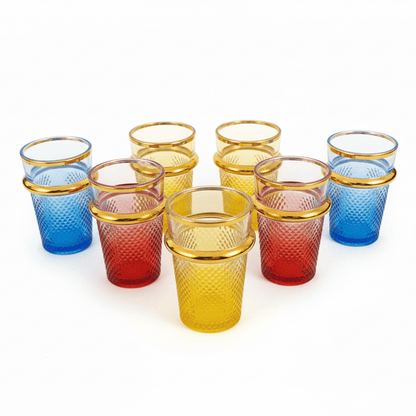 Alpha55 Set de 12 Verres à Thé Bou9 – Motif Diamant