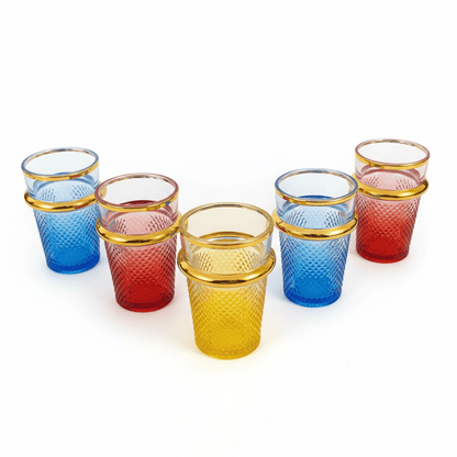 Alpha55 Set de 12 Verres à Thé Bou9 – Motif Diamant