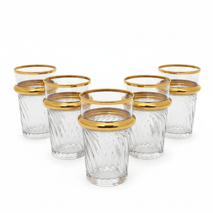 Alpha55 Set de 12 Verres à Thé Bou9 – Motif Ondulé