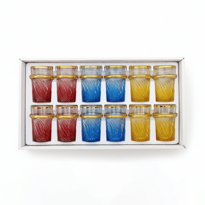 Alpha55 Set de 12 Verres à Thé Bou9 – Motif Ondulé