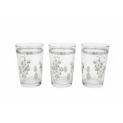 Alpha55 Set de 12 verres à thé Eco Cone 20cl pampilles argent