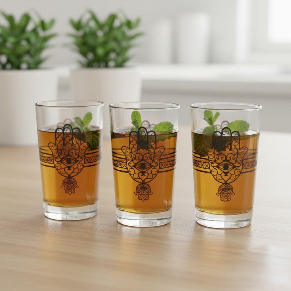 Alpha55 Set de 12 Verres à Thé Khmissa Argent - Art de Table