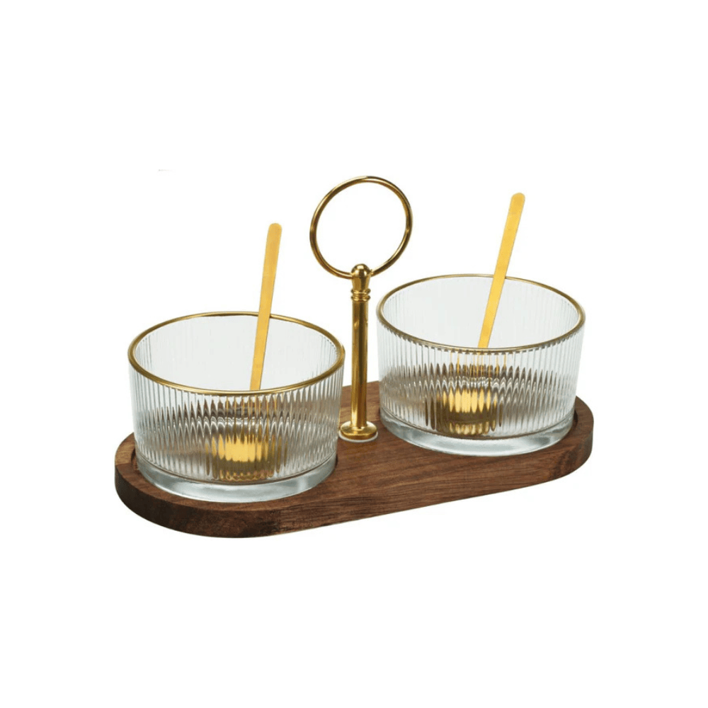 Alpha55 Set de 2 Coupelles sur Plateau avec Cuillères – Chic & Pratique