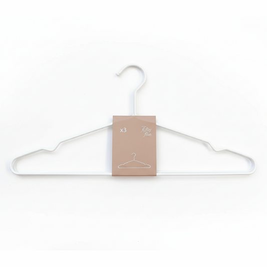 Alpha55 Set de 3 cintres blancs en métal – Rangement élégant