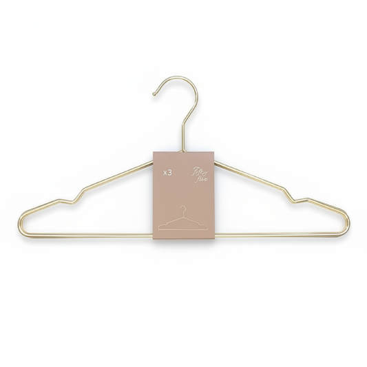 Alpha55 Set de 3 cintres dorés en métal – Rangement élégant