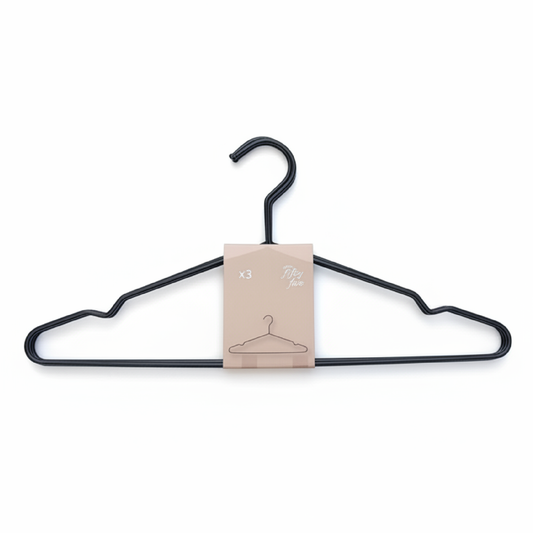 Alpha55 Set de 3 cintres noirs en métal – Rangement moderne