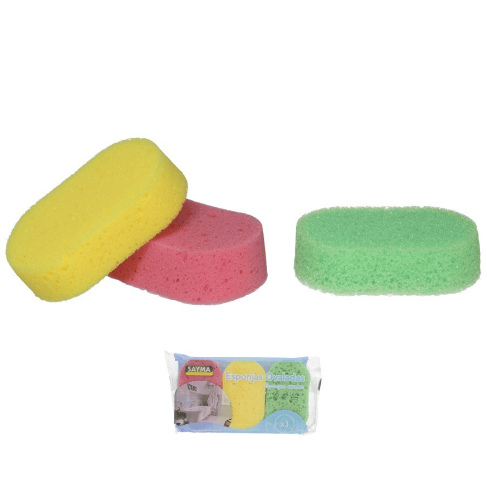 Alpha55 Set de 3 Éponges Ovales SAYMA – Nettoyage Doux