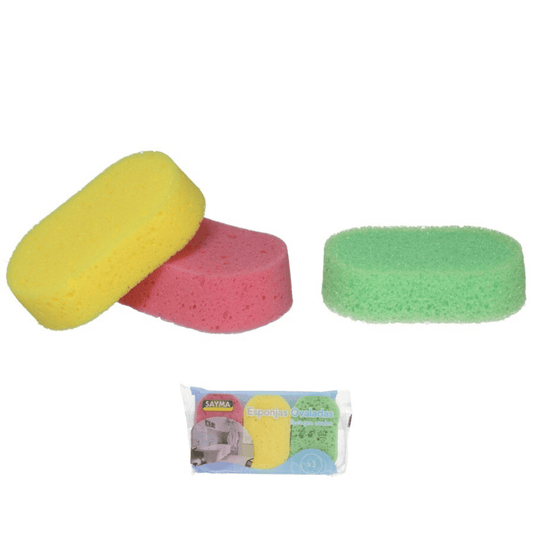 Alpha55 Set de 3 Éponges Ovales SAYMA – Nettoyage Doux