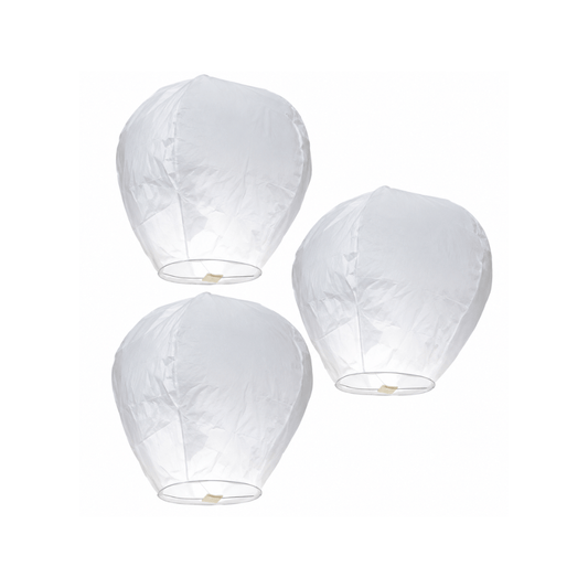 Alpha55 Set de 3 Lanternes Chinoises Blanches 95 cm