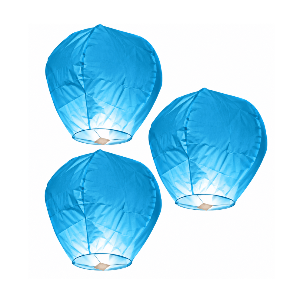 Alpha55 Set de 3 Lanternes Chinoises Bleues 95 cm