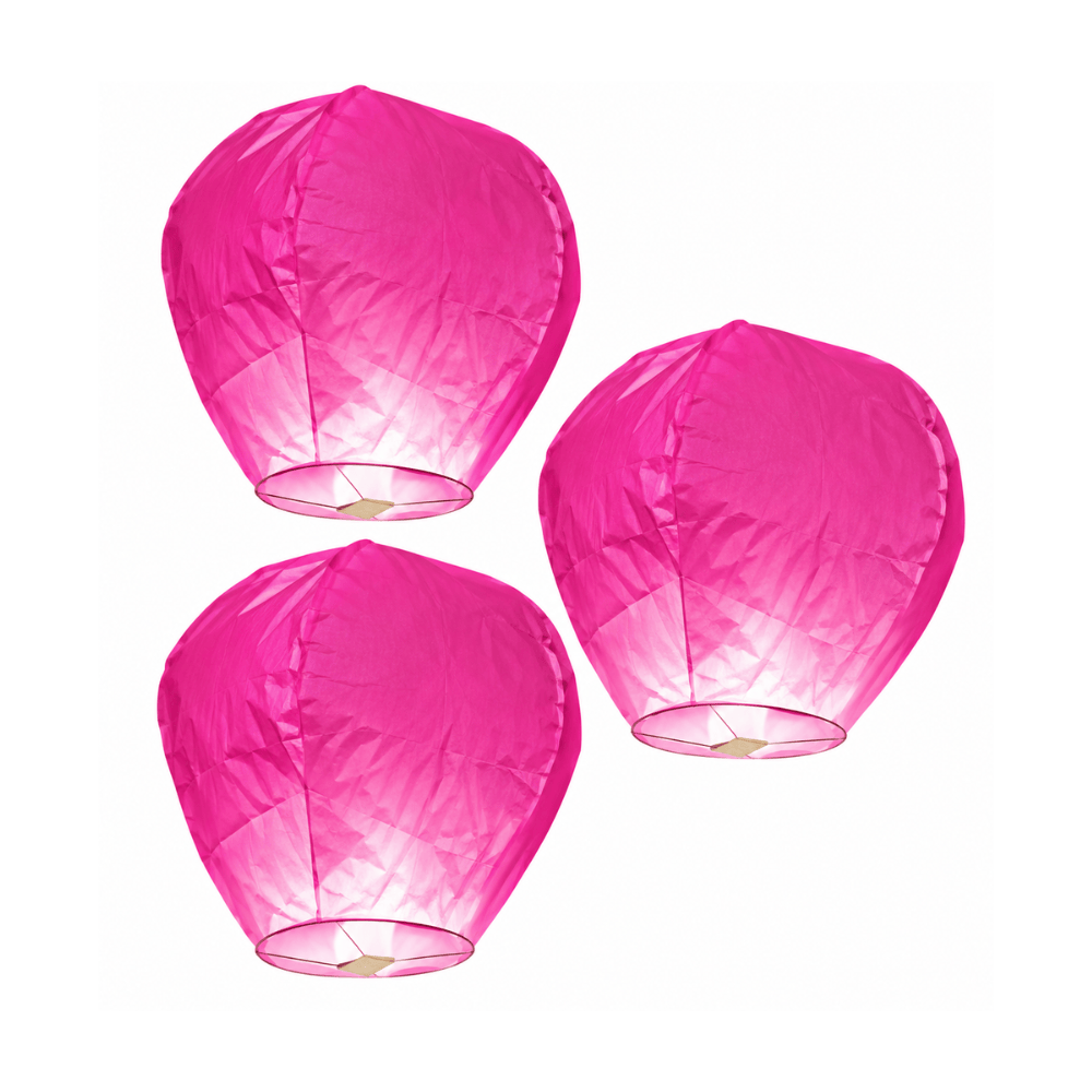 Alpha55 Set de 3 Lanternes Chinoises Roses 95 cm