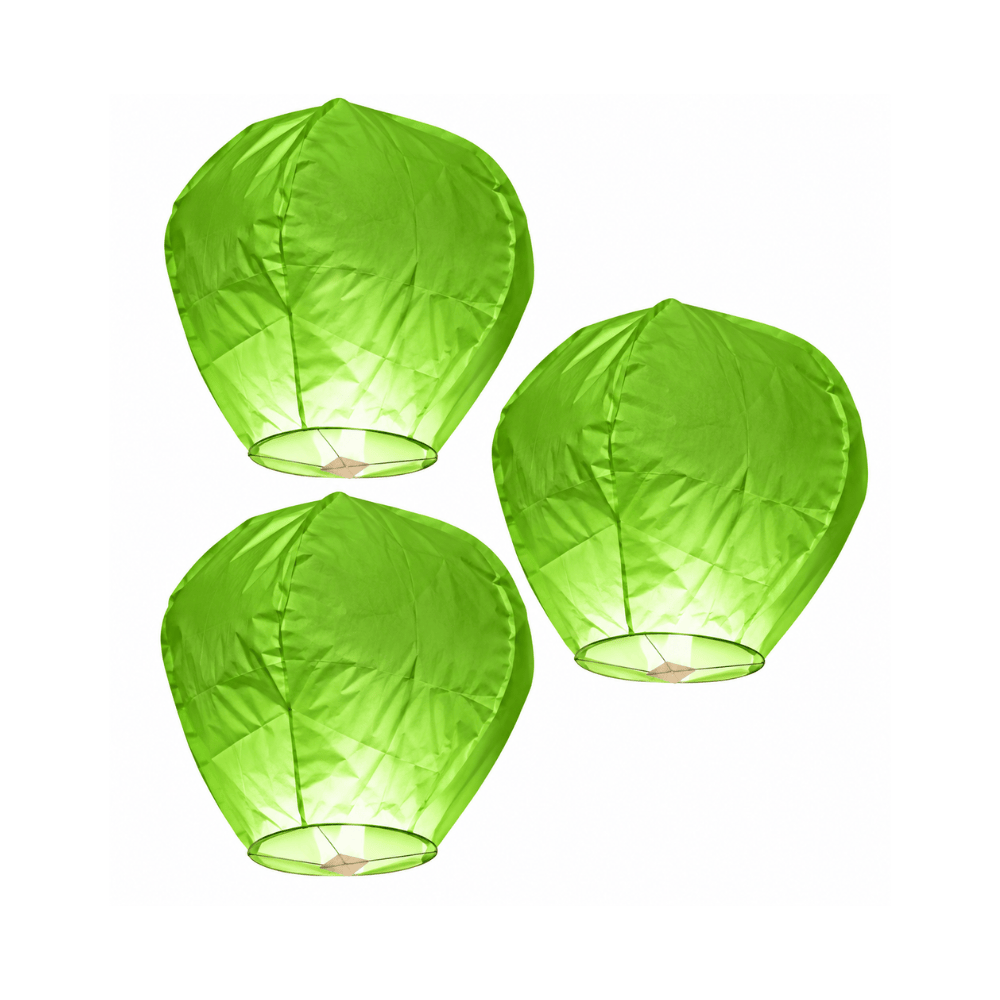 Alpha55 Set de 3 Lanternes Chinoises Vertes 95 cm