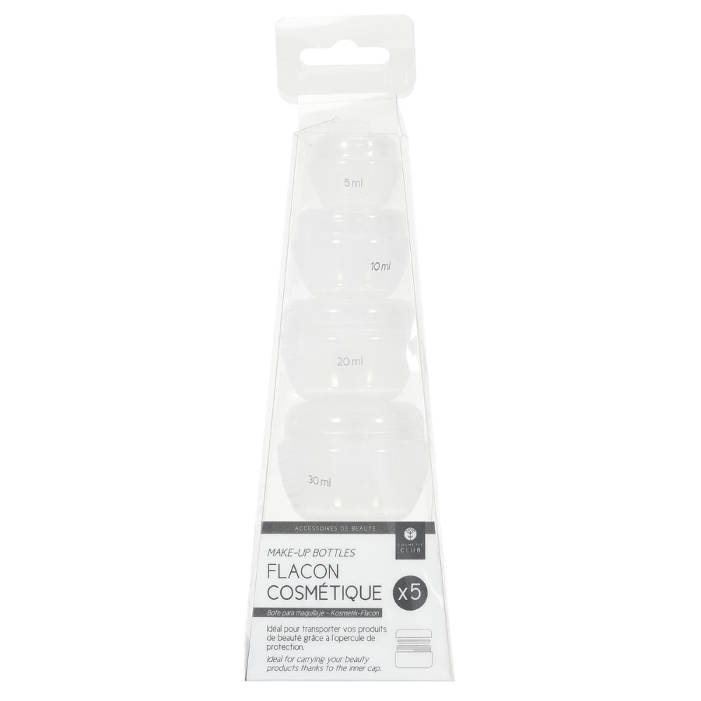 Alpha55 Set de 5 Flacons Maquillage – Accessoires de Voyage Pratiques