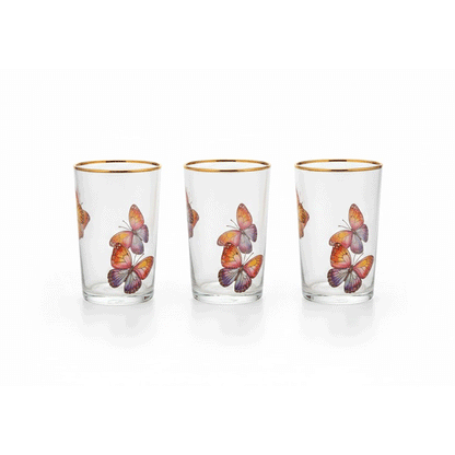 Alpha55 Set de 6 verres à thé 20 cl Papillons