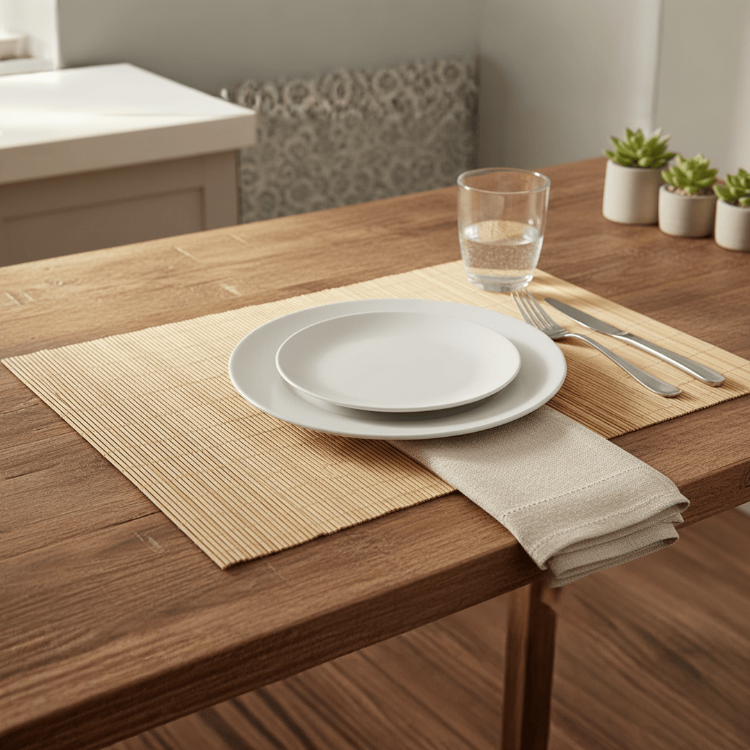 Alpha55 Set de Table Bambou Enroulable Clair