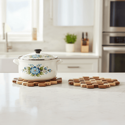 Alpha55 Set de Table Bambou Octogonaux 20 cm – Naturel