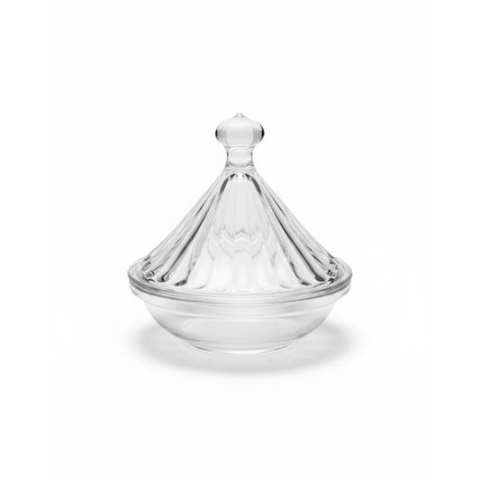 Alpha55 Tajine Mini en Verre Rayé – Transparent & Décoratif