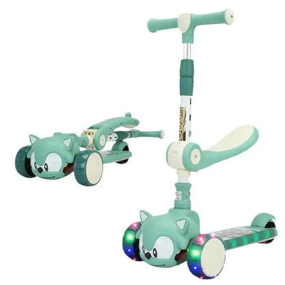 Alpha55 Trottinette 3 roues Sonic avec siège bébé