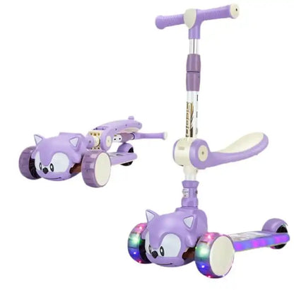 Alpha55 Trottinette 3 roues Sonic avec siège bébé
