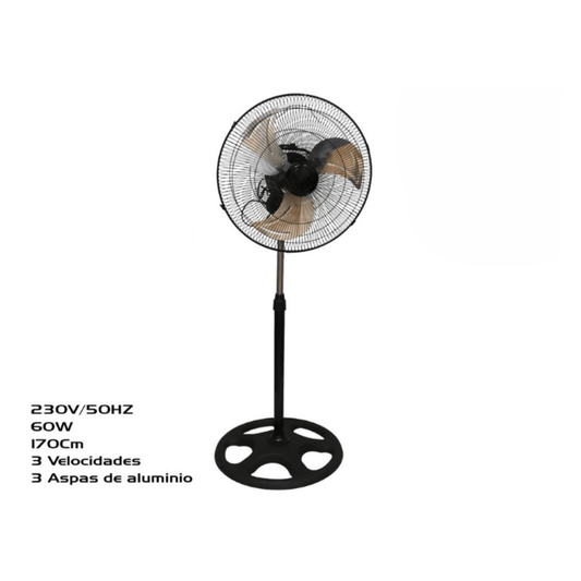 Alpha55 Ventilateur sur pied en métal réglable puissant