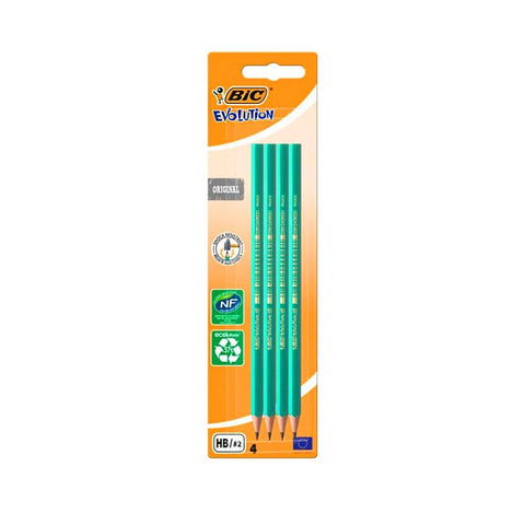 BIC Lot de 4 crayons à papier Evolution Ecolution HB/2 de BIC
