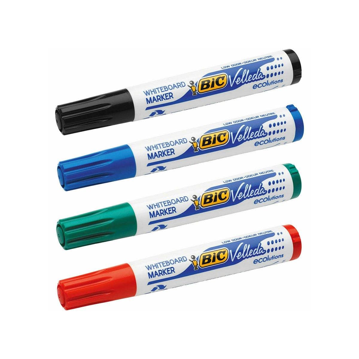 BIC Lot de 4 feutres effaçables Velleda, pointe épaisse, de BIC