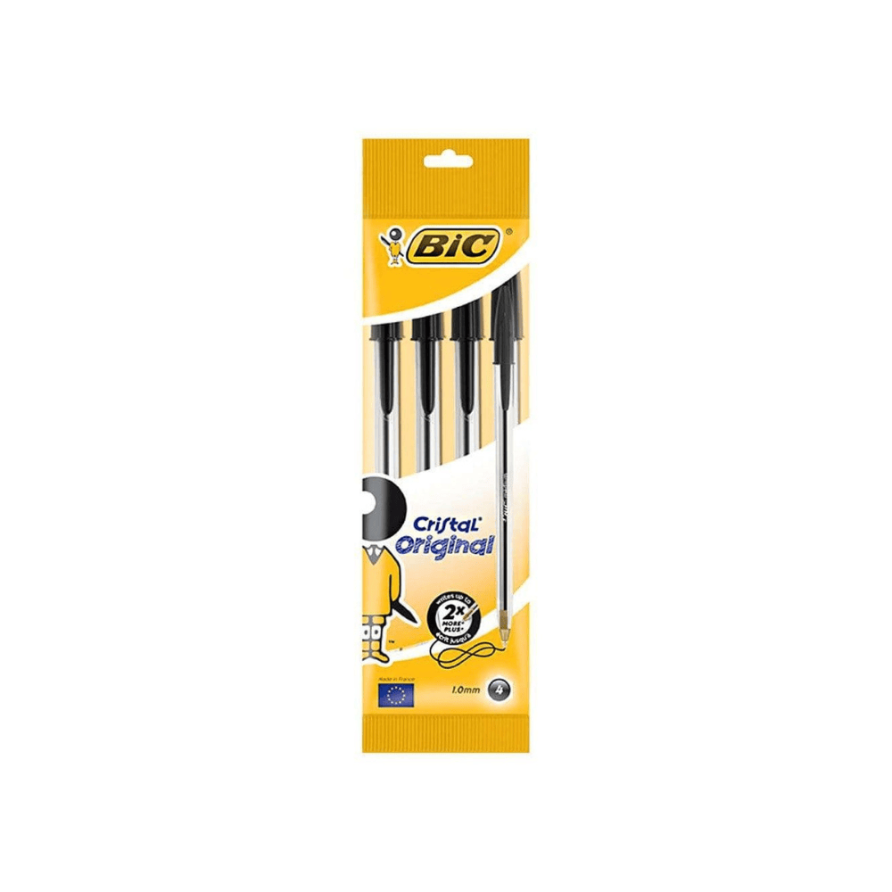 BIC Lot de 4 Stylos Bille Cristal Original BIC
