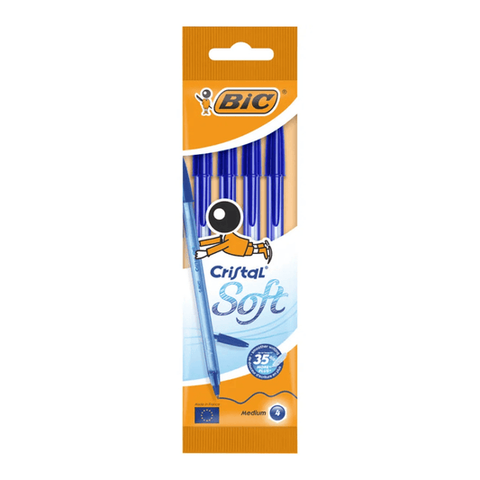 BIC Lot de 4 Stylos Bille Cristal Soft BIC
