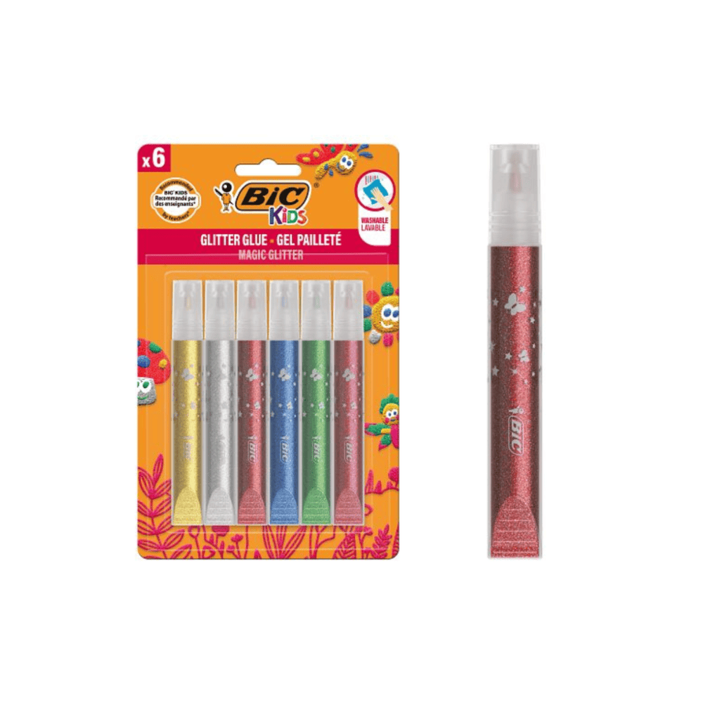 BIC Lot de 6 Tubes de Colle Pailletée BIC