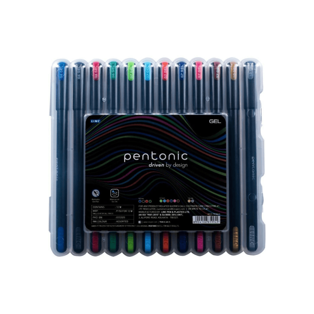BIC Set de 12 Stylos Gel Pentonic Smart Assortis