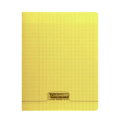 CALLIGRAPHE Jaune Cahier Piqué 8000 Polypro 140P Grands Carreaux