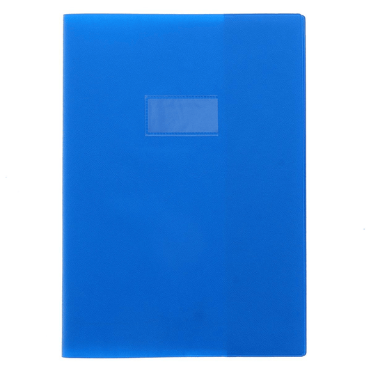 Protège-Cahier Grain Cuir Bleu Victoria — Alpha 55 Maroc
