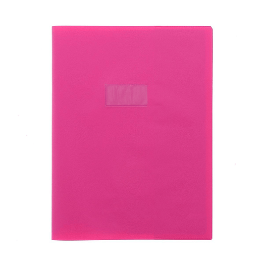 Protège-Cahier Grain Cuir Rose Fuchsia A4 — Alpha 55 Maroc