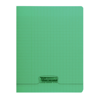CALLIGRAPHE Vert Cahier Piqué 8000 Polypro 96P Grands Carreaux