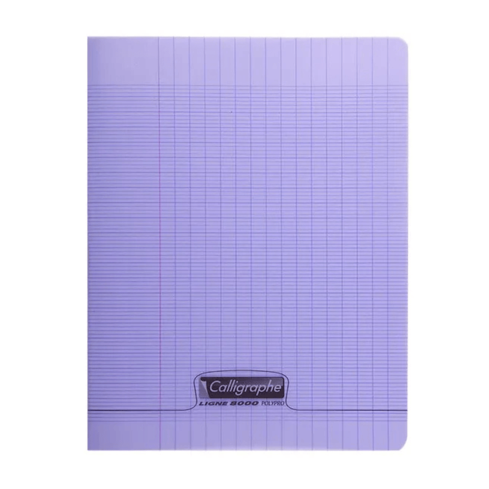 CALLIGRAPHE Violet Cahier Piqué 8000 Polypro 96P Grands Carreaux