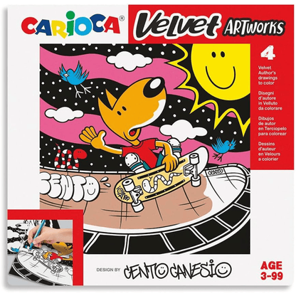 CLAIREFONTAINE Carioca Lot de 4 Illustrations de Coloriage en Velours – Thème Sports