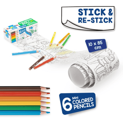 CLAIREFONTAINE Carioca Rouleau de Papier Adhésif avec 6 Crayons de Couleur