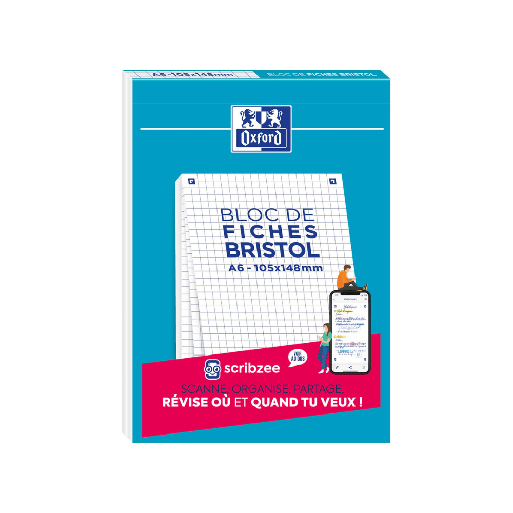 CLAIREFONTAINE Fiches Bristol Oxford 10,5x14,8 cm 30 Feuille