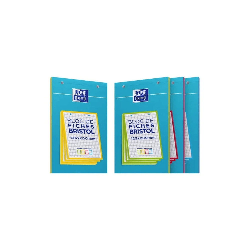 CLAIREFONTAINE Fiches Bristol Oxford Perforées 12,5x20 cm 30F Couleurs