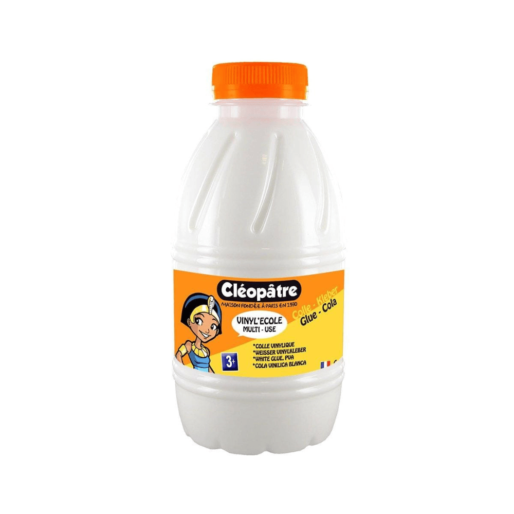 CLEOPATRE Colle Blanche Vinyl'École 500 g VI500 – Colle Scolaire et Créative