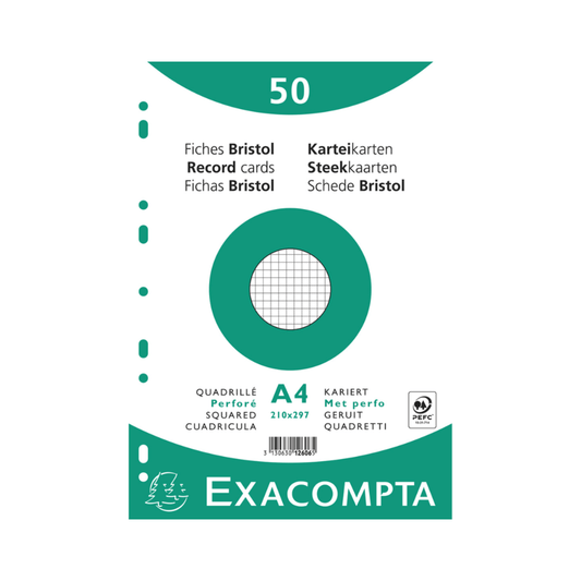 Fiches Exacompta A4 Blanches – Support de Notes et Présentation — Alpha 55 Maroc